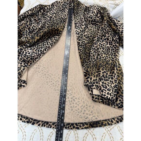 Leopard Animal Print Cardigan Connected Apparel Soft Vintage Shoulder Pads - Picture 7 of 7